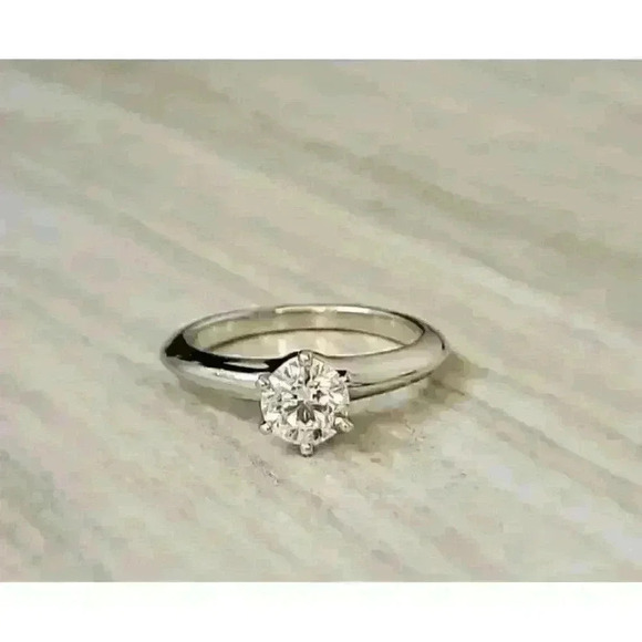 Tiffany & Co Platinum .72ct Round Brilliant Diamond Engagement Ring G-VS2 GIA - Picture 2 of 9